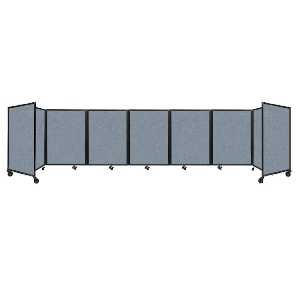 Room Divider 360 Folding Portable Partition 19'6" x 4' Powder Blue Fabric